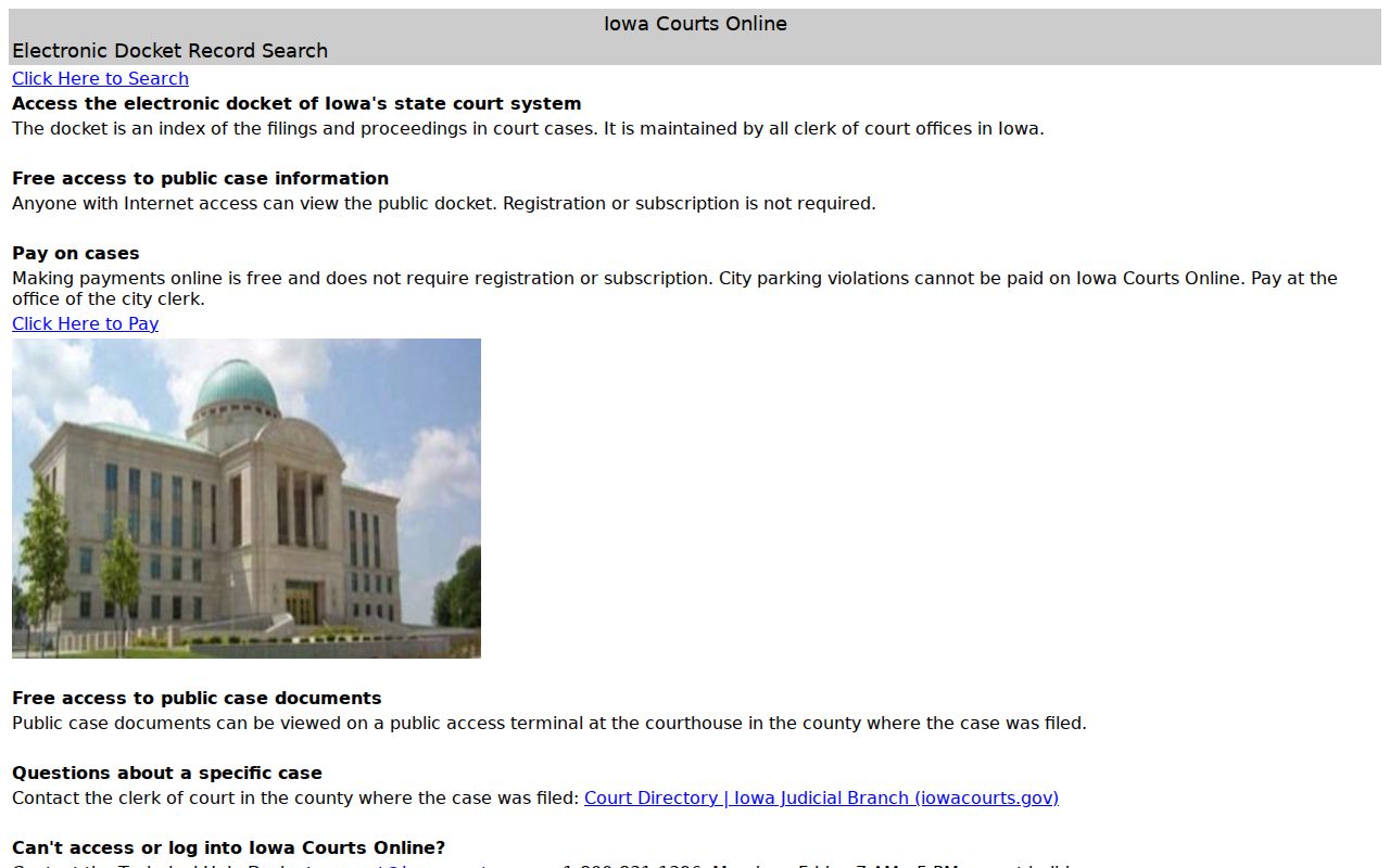 Winneshiek County criminal court case search in Iowa Courts Online