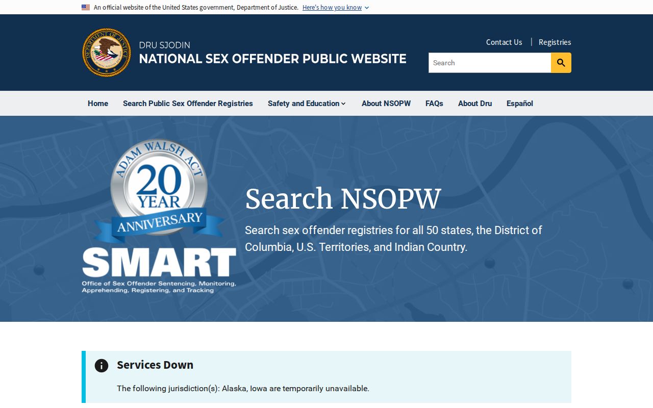 Winneshiek County sex offender search through the national NSOPW portal